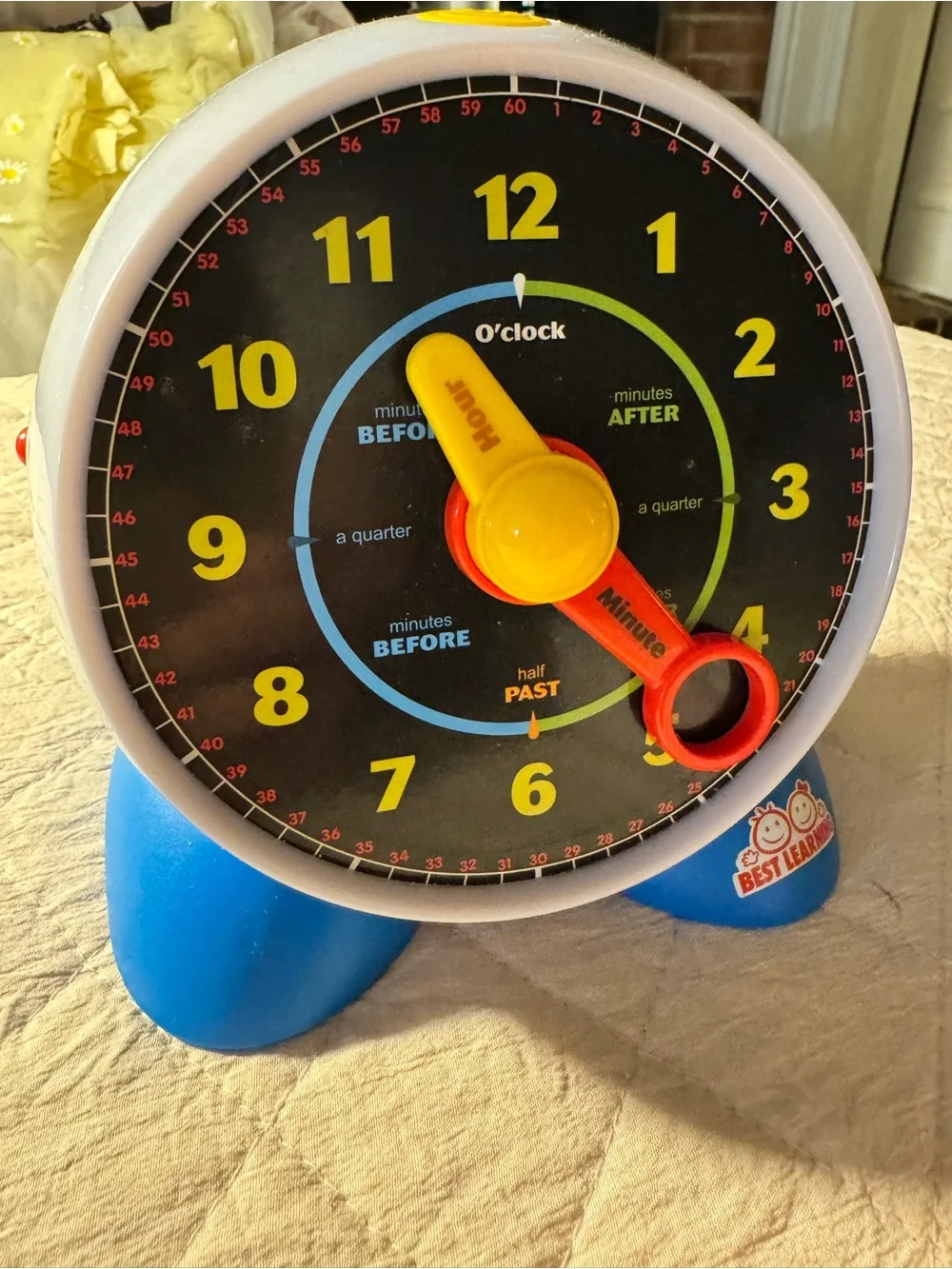 Time Teaching Clock– Yellow & Red Electronic Learning Clock